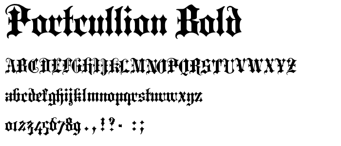 Portcullion Bold font
